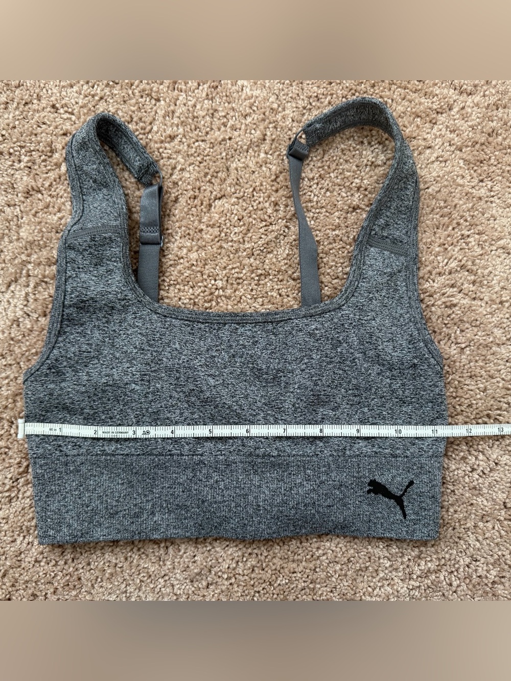 Puma Gray Heather Seamless Sports Bra - Size Small